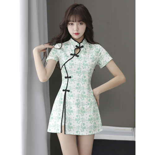 技師工作服養生會所旗袍足療衣服女夏季顯瘦性感連衣裙短褲兩件套 技師工作服養生會所旗袍足療衣服女夏季顯瘦性感連衣裙短褲兩件套