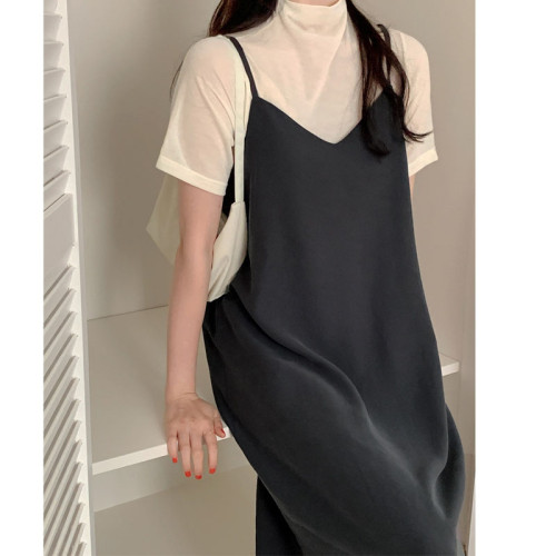 西裝吊帶裙女裝v領曡穿遛彎裙外穿寬松連衣裙內搭單穿無袖a字裙女