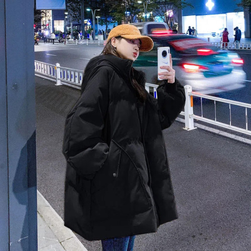 薑黃色羽絨棉服女2024年冬季中長款小個子韓版學院風加厚麵包服潮 薑黃色羽絨棉服女2024年冬季中長款小個子韓版學院風加厚麵包服潮