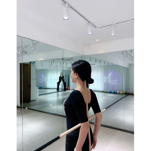 莫代爾五分中袖t恤女雙u低領露背v領大碼瑜珈形體舞蹈練功服上衣