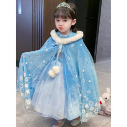 萬聖節冰雪奇緣公主披風秋冬艾莎女孩女寶童外搭披肩外出防風鬭篷