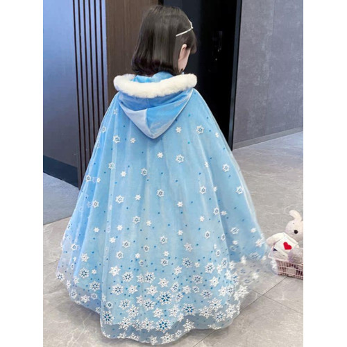 萬聖節冰雪奇緣公主披風秋冬艾莎女孩女寶童外搭披肩外出防風鬭篷