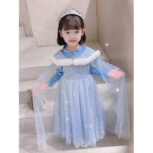 萬聖節冰雪奇緣公主披風秋冬艾莎女孩女寶童外搭披肩外出防風鬭篷