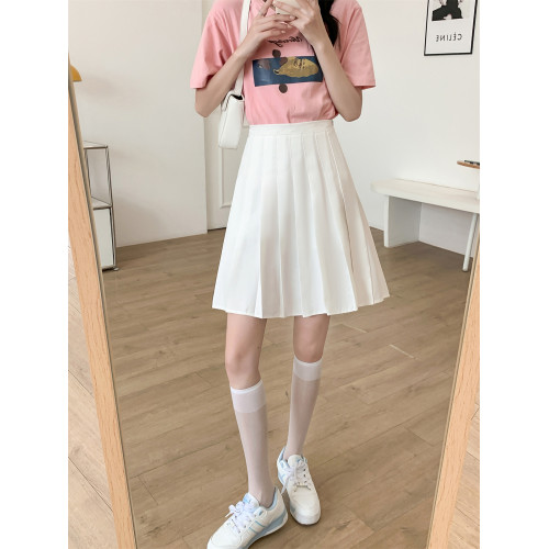 黑色松緊腰西裝百褶裙加長款高個子學院風高腰顯瘦百搭a字半身裙 黑色松緊腰西裝百褶裙加長款高個子學院風高腰顯瘦百搭a字半身裙