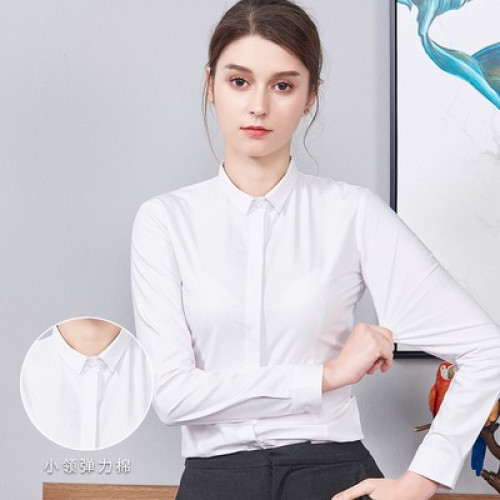 工帝雅GDY2000年經典款女裝長袖襯衫職業斜紋免燙韓版修身白襯衣