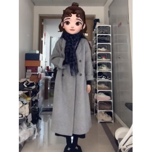 羽絨服女冬季2025新款高級感炸街羊毛呢外套加厚羽絨內膽呢子大衣