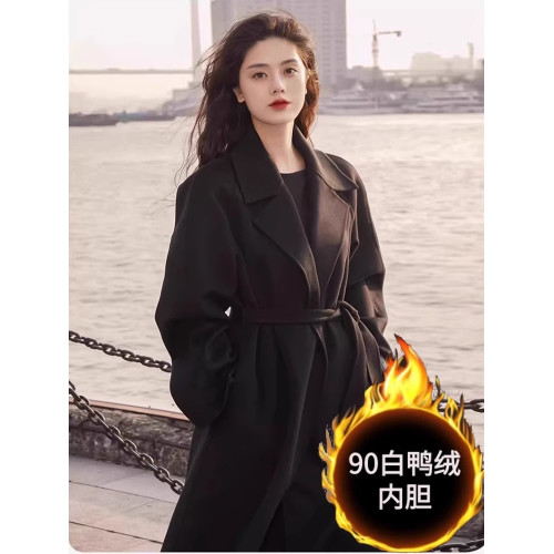 紅色羽絨服女2025冬季新款羽絨可拆卸內膽紅色雙面呢羊絨大衣加厚 紅色羽絨服女2025冬季新款羽絨可拆卸內膽紅色雙面呢羊絨大衣加厚