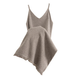 V領吊帶背心針織連衣裙女2025秋冬新款中長款內搭外穿打底毛衣裙