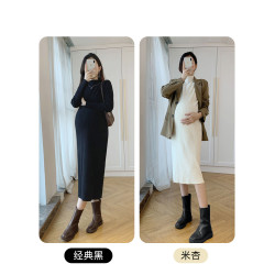 孕婦裝中長款打底加厚大碼毛衣裙穿搭女針織連衣裙秋冬季2025新款