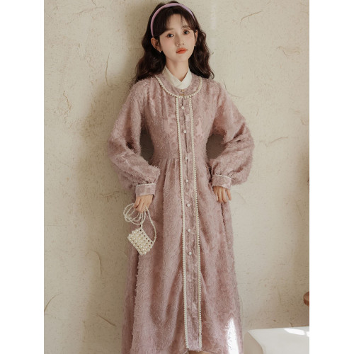 新中式國風連衣裙女裝秋季2025新款紫色可以穿上班的漢服改良旗袍 新中式國風連衣裙女裝秋季2025新款紫色可以穿上班的漢服改良旗袍