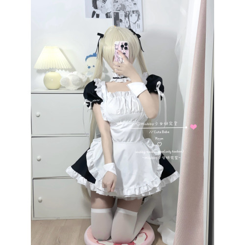 Miubby「是穹妹呀」日系萌狗短束腰女僕裝lolita二次元cos連衣裙