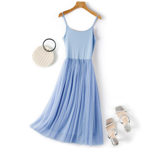 莫代爾內搭吊帶連衣裙女春秋顯瘦長裙2025年新款外穿百搭網紗裙子 莫代爾內搭吊帶連衣裙女春秋顯瘦長裙2025年新款外穿百搭網紗裙子