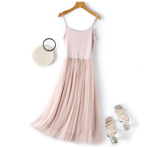 莫代爾內搭吊帶連衣裙女春秋顯瘦長裙2025年新款外穿百搭網紗裙子 莫代爾內搭吊帶連衣裙女春秋顯瘦長裙2025年新款外穿百搭網紗裙子