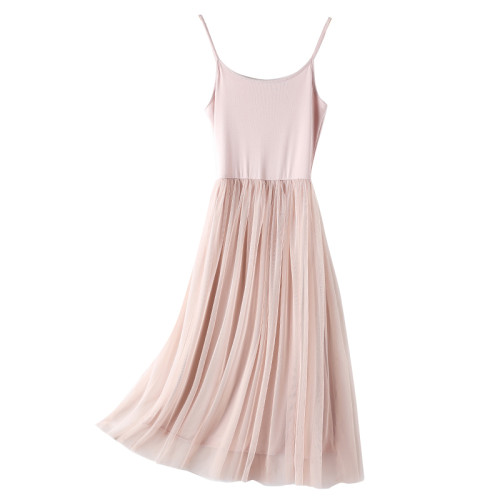 莫代爾內搭吊帶連衣裙女春秋顯瘦長裙2025年新款外穿百搭網紗裙子 莫代爾內搭吊帶連衣裙女春秋顯瘦長裙2025年新款外穿百搭網紗裙子