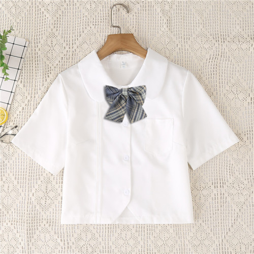 2025年夏季日系短款jk製服基礎薄款襯衣短袖襯衫女設計感小衆上衣