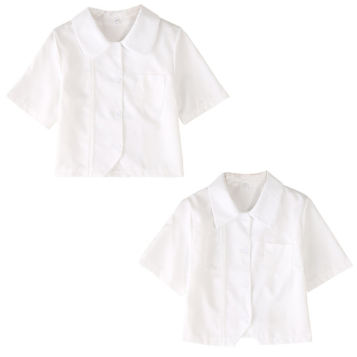 2025年夏季日系短款jk製服基礎薄款襯衣短袖襯衫女設計感小衆上衣