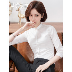七分袖白襯衫女職業短袖2025夏季薄款新款修身氣質襯衣中袖工作服