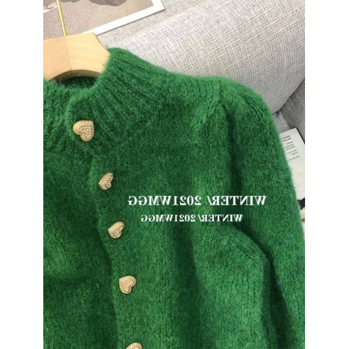 綠色毛衣外套女秋冬寬松設計感高級愛心短款針織開衫上衣寬松針織 綠色毛衣外套女秋冬寬松設計感高級愛心短款針織開衫上衣寬松針織