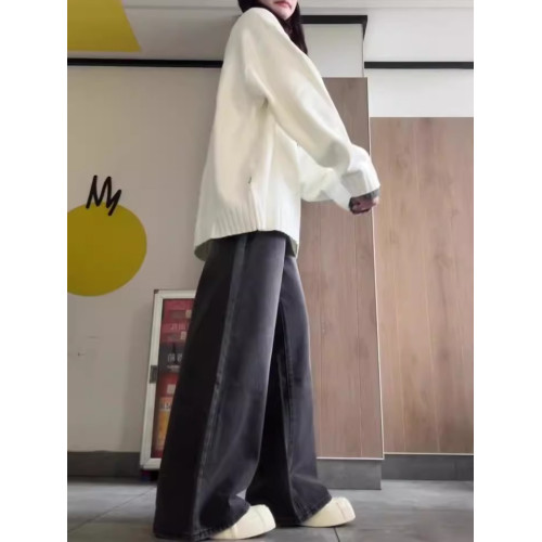 軟糯奶fufu慵懶毛衣女秋冬韓系高級感領口拼接假兩件加厚針織上衣