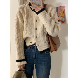 2025年新款設計感小衆爆款毛衣女秋季加厚高級感針織開衫外套上衣