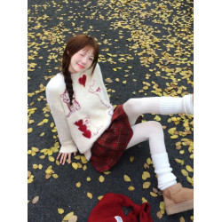 奶fufu可愛毛衣女慵懶風秋冬聖誕氛圍感超好看馬海毛針織軟糯上衣