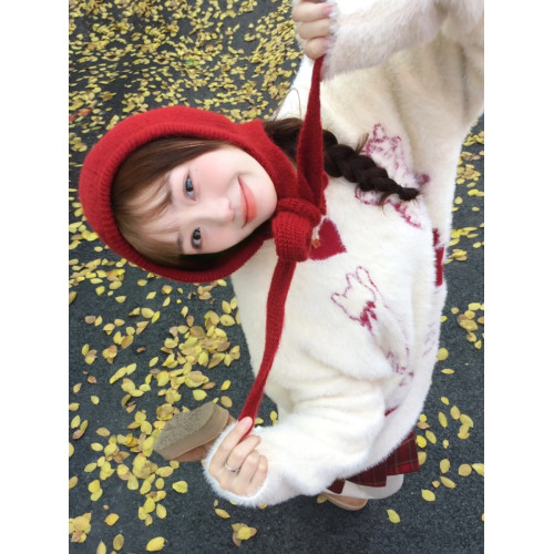 奶fufu可愛毛衣女慵懶風秋冬聖誕氛圍感超好看馬海毛針織軟糯上衣 奶fufu可愛毛衣女慵懶風秋冬聖誕氛圍感超好看馬海毛針織軟糯上衣