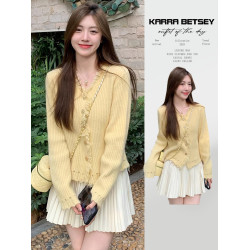 2025秋冬裝新款小個子香風短款v領毛衣外套女設計感針織內搭上衣