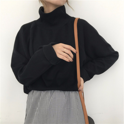 大碼高領內搭打底毛衣女白色上衣秋冬外穿胖mm遮肉顯瘦長袖針織衫 大碼高領內搭打底毛衣女白色上衣秋冬外穿胖mm遮肉顯瘦長袖針織衫