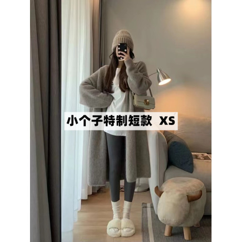 145小矮個子針織開衫毛衣女秋冬145顯高穿搭配中長款高級感外套xs
