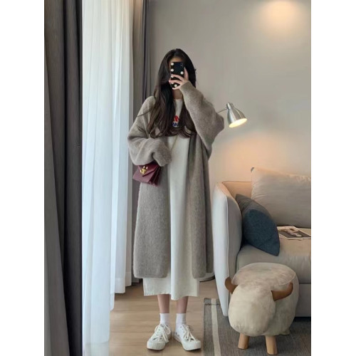 145小矮個子針織開衫毛衣女秋冬145顯高穿搭配中長款高級感外套xs