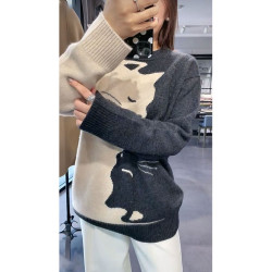 韓系慵懶設計感毛衣女奶系穿搭高級灰色針織衫秋冬超好看套頭毛衣