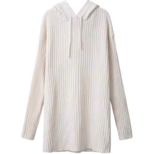 中長款連帽毛衣裙女秋冬新款慵懶風寬松設計感顯瘦針織打底衫加厚 中長款連帽毛衣裙女秋冬新款慵懶風寬松設計感顯瘦針織打底衫加厚