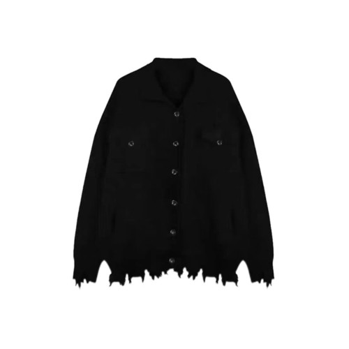 黑色軟糯V領毛衣開衫女2025秋冬新款慵懶風中長款超好看針織外套