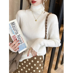 日系慵懶復古高領打底毛衣女秋冬新款高級感溫柔軟糯內搭外穿上衣