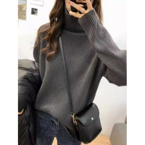 日系慵懶復古高領打底毛衣女秋冬新款高級感溫柔軟糯內搭外穿上衣 日系慵懶復古高領打底毛衣女秋冬新款高級感溫柔軟糯內搭外穿上衣