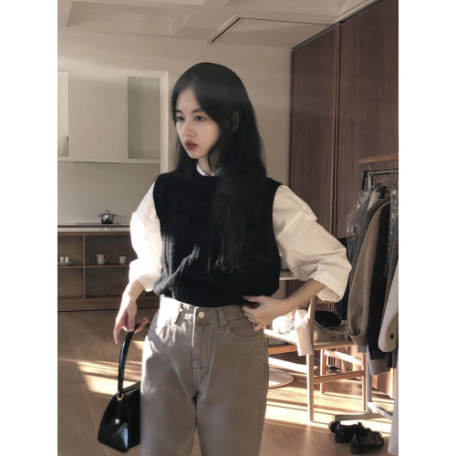 韓版小衆圓領麻花針織馬甲背心女2025秋季復古學院風百搭套頭毛衣 韓版小衆圓領麻花針織馬甲背心女2025秋季復古學院風百搭套頭毛衣