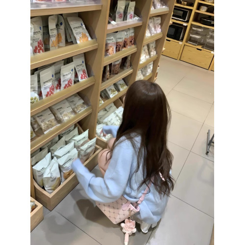 奶fufu藍色甜妹慵懶風圓領毛衣女長袖套頭針織衫2025秋季軟糯上衣 奶fufu藍色甜妹慵懶風圓領毛衣女長袖套頭針織衫2025秋季軟糯上衣