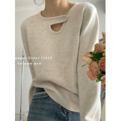 法式針織衫毛衣女韓系復古慵懶風設計感小衆內搭打底上衣秋冬外穿