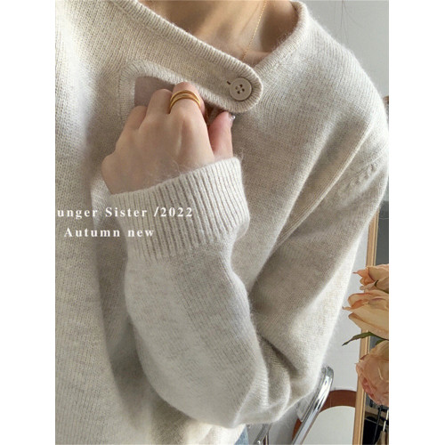 法式針織衫毛衣女韓系復古慵懶風設計感小衆內搭打底上衣秋冬外穿 法式針織衫毛衣女韓系復古慵懶風設計感小衆內搭打底上衣秋冬外穿