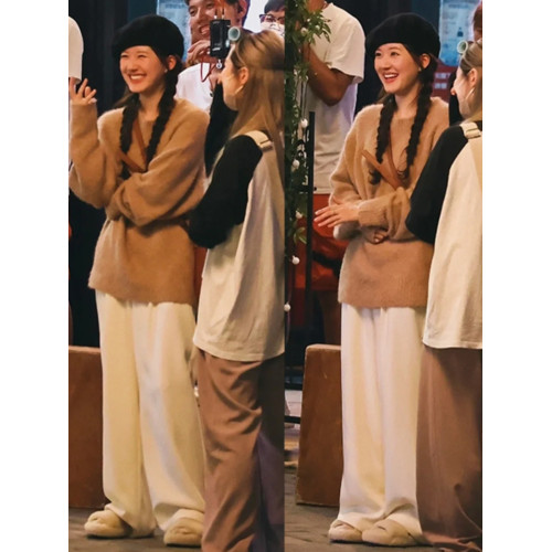 媮媮藏不住趙露思桑稚同款水貂絨套頭毛衣女裝秋冬慵懶風上衣套裝 媮媮藏不住趙露思桑稚同款水貂絨套頭毛衣女裝秋冬慵懶風上衣套裝