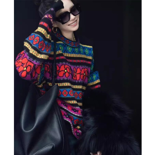 韓國東大門圓領毛衣女加厚文藝復古羊毛衫內搭寬松慵懶風時尚上衣 韓國東大門圓領毛衣女加厚文藝復古羊毛衫內搭寬松慵懶風時尚上衣