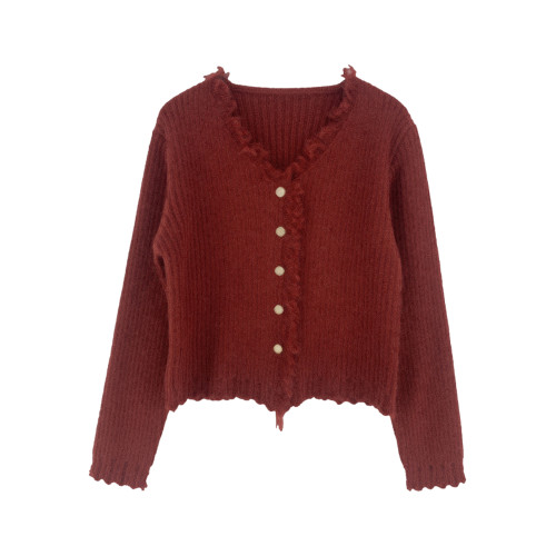 黃色v領毛邊坑條毛衣女秋季2025新款慵懶風內搭針織開衫修身上衣 黃色v領毛邊坑條毛衣女秋季2025新款慵懶風內搭針織開衫修身上衣