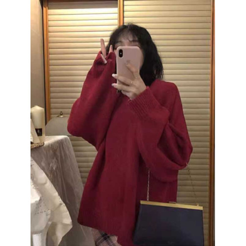 馬海毛軟糯毛衣女2025秋冬新款慵懶風寬松加厚小個子內搭針織衫