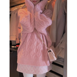 慵懶風復古高領毛衣女秋冬2025年新款寬松外穿加厚麻花針織衫上衣