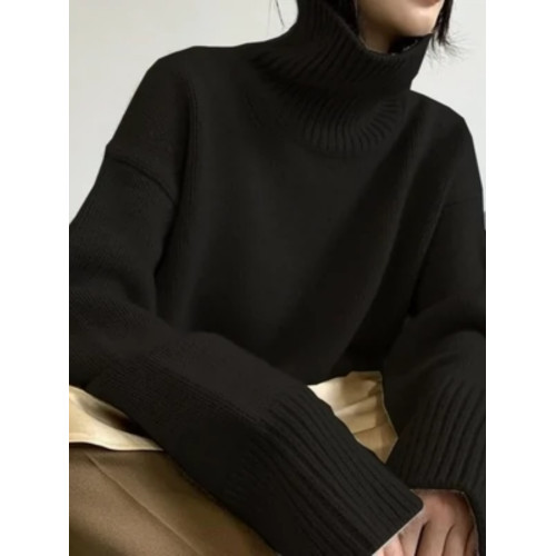 加厚仿羊毛絨感針織衫高領慵懶風毛衣女秋冬內搭寬松外穿打底上衣 加厚仿羊毛絨感針織衫高領慵懶風毛衣女秋冬內搭寬松外穿打底上衣