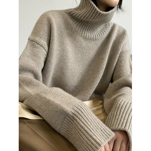 加厚仿羊毛絨感針織衫高領慵懶風毛衣女秋冬內搭寬松外穿打底上衣 加厚仿羊毛絨感針織衫高領慵懶風毛衣女秋冬內搭寬松外穿打底上衣