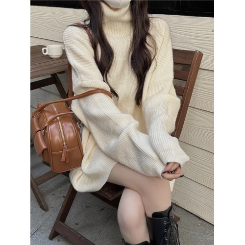 慵懶風高領毛衣女秋冬季加厚外穿復古寬松純色簡約百搭針織衫上衣 慵懶風高領毛衣女秋冬季加厚外穿復古寬松純色簡約百搭針織衫上衣