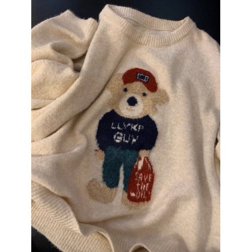 軟糯慵懶風超好看小熊毛衣女秋冬2025新款韓版寬松套頭針織衫上衣 軟糯慵懶風超好看小熊毛衣女秋冬2025新款韓版寬松套頭針織衫上衣