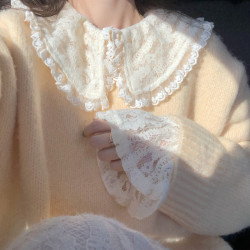 馬海毛軟糯毛衣女2025秋冬新款慵懶風寬松加厚小個子內搭針織衫