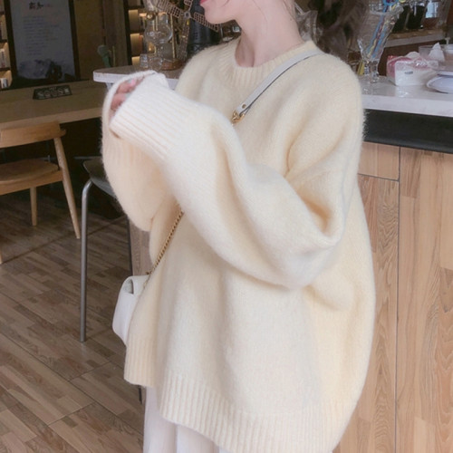 馬海毛軟糯毛衣女2025秋冬新款慵懶風寬松加厚小個子內搭針織衫 馬海毛軟糯毛衣女2025秋冬新款慵懶風寬松加厚小個子內搭針織衫